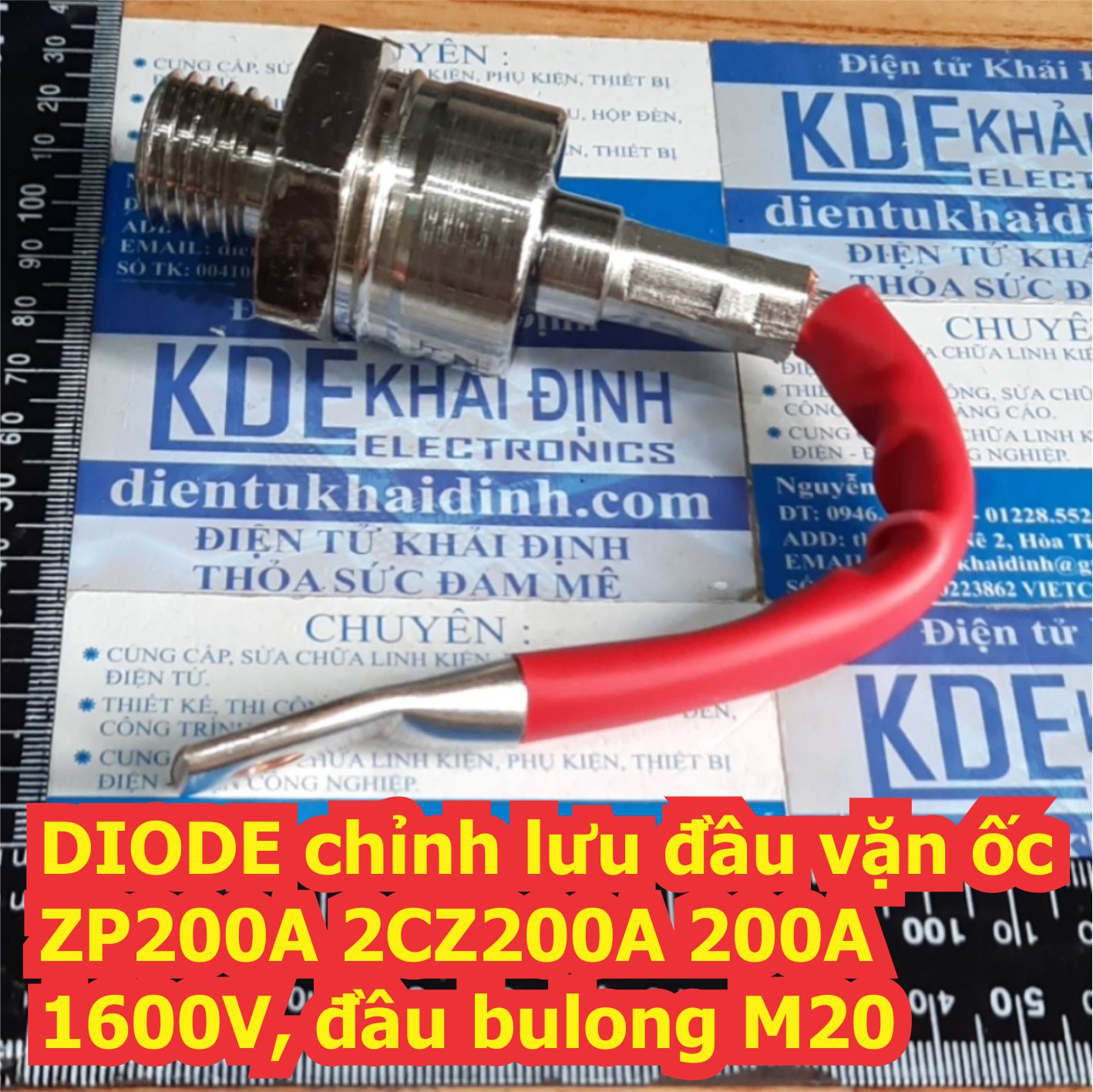 DIODE chỉnh lưu đầu vặn ốc M20 ZP200A 2CZ200A 200A 1600V loại thuận / nghịch kde7400