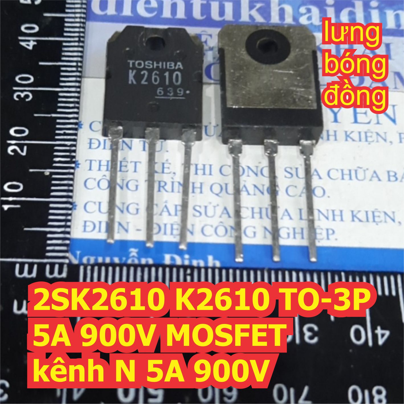 2SK2610 K2610 TO-3P 5A 900V MOSFET kênh N 5A 900V, lưng đồng kde7408