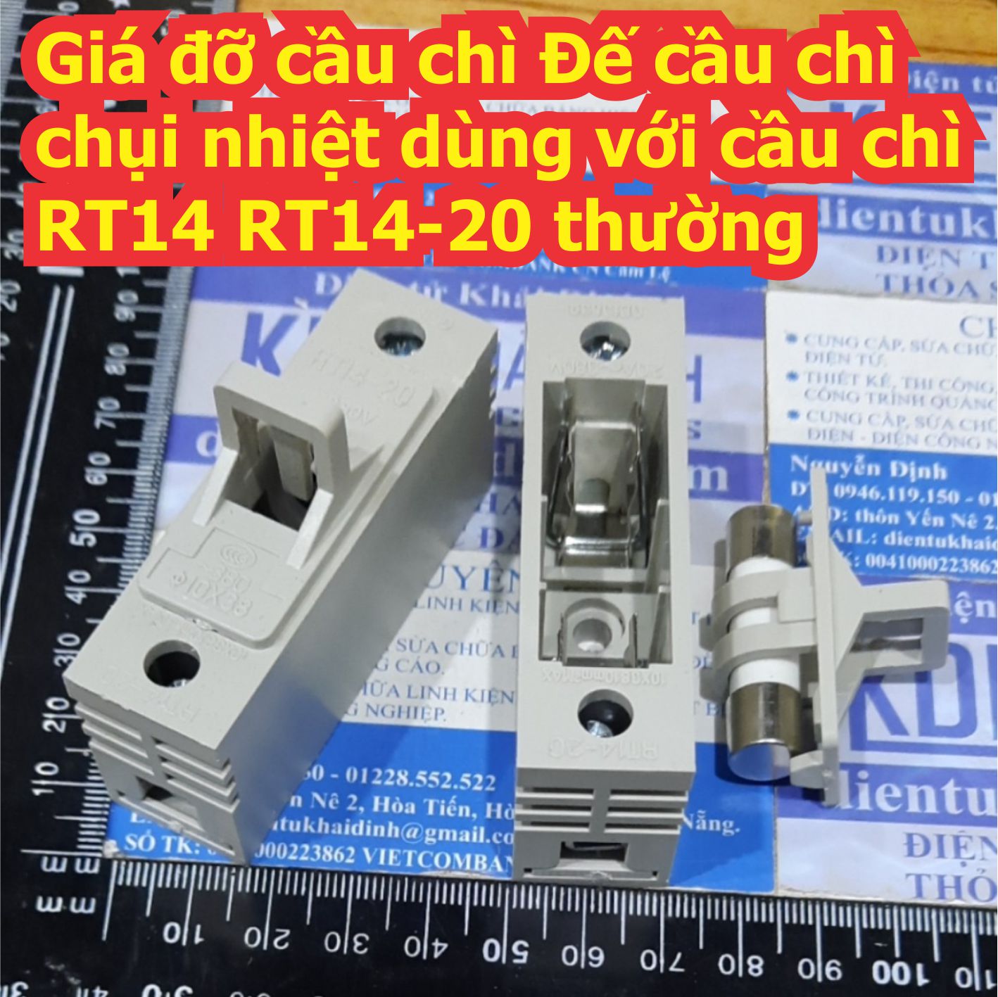 Giá đỡ cầu chì Đế cầu chì chụi nhiệt dùng với cầu chì RT14 RT18 R015 RT14-20 thường / tốt kde7492