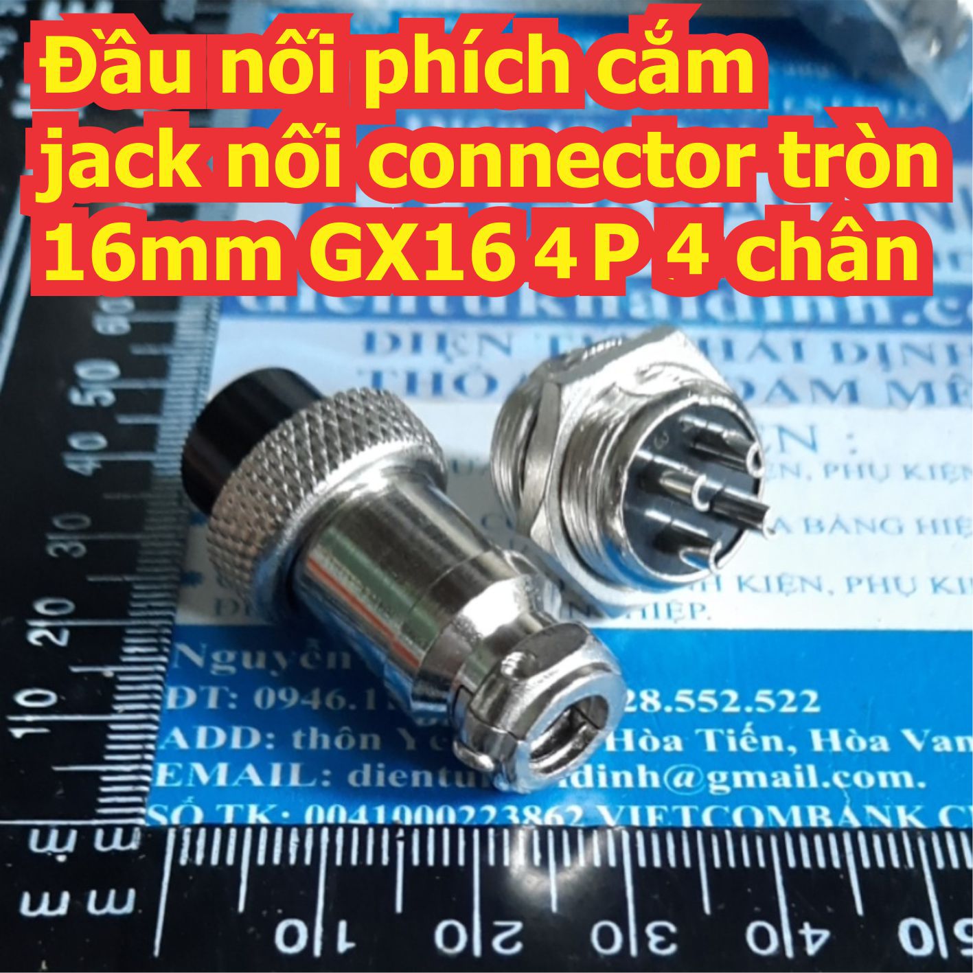 Đầu nối phích cắm jack nối connector tròn 16mm GX16 2P 2 chân ~ 8 chân kde7557