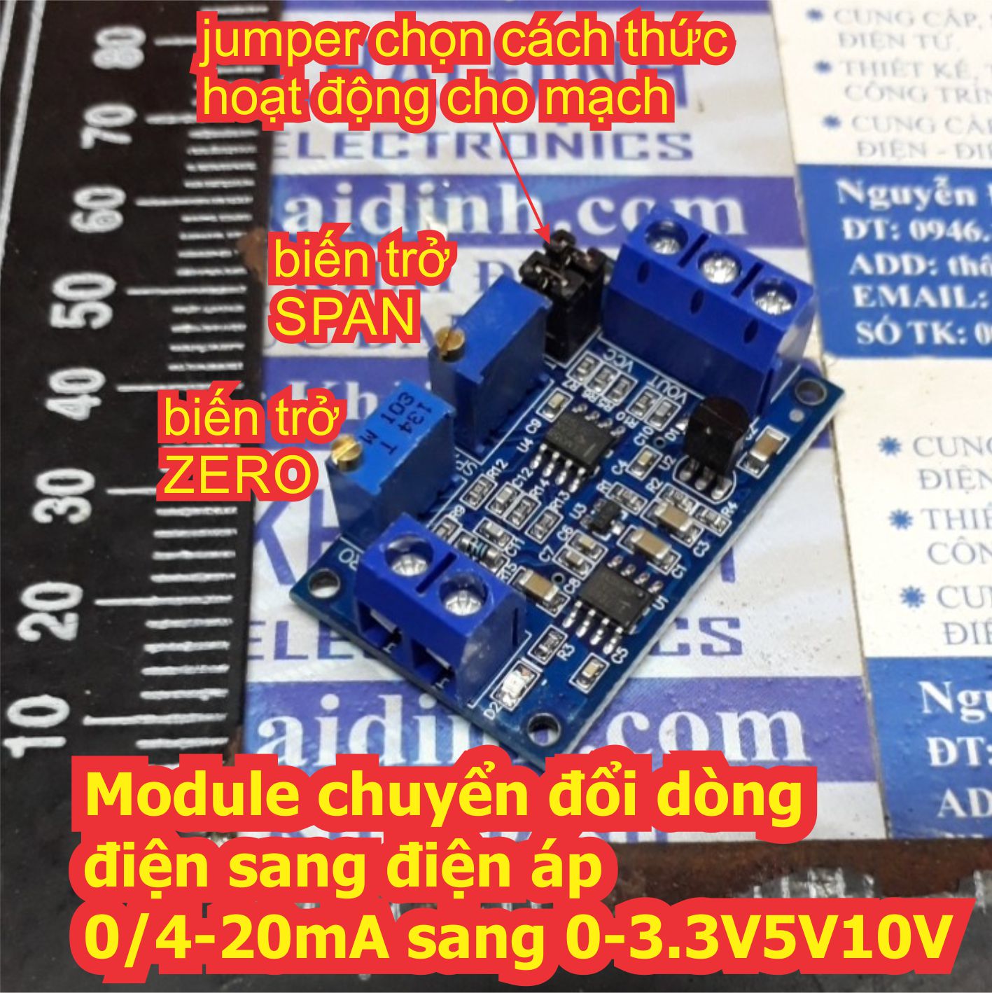 Module chuyển đổi dòng điện sang điện áp 0/4-20mA sang 0-3.3V5V10V HW-685 kde7565