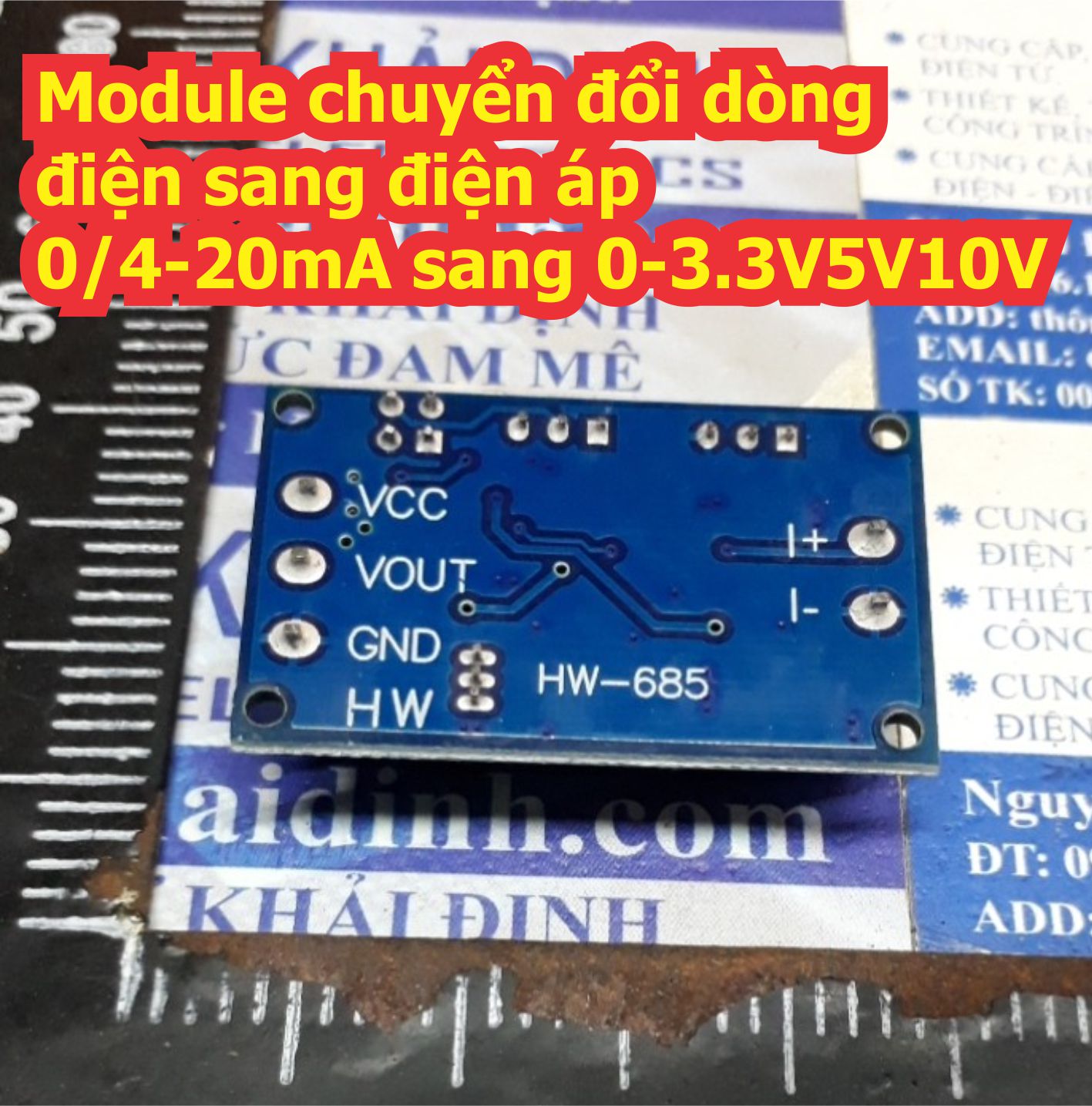 Module chuyển đổi dòng điện sang điện áp 0/4-20mA sang 0-3.3V5V10V HW-685 kde7565