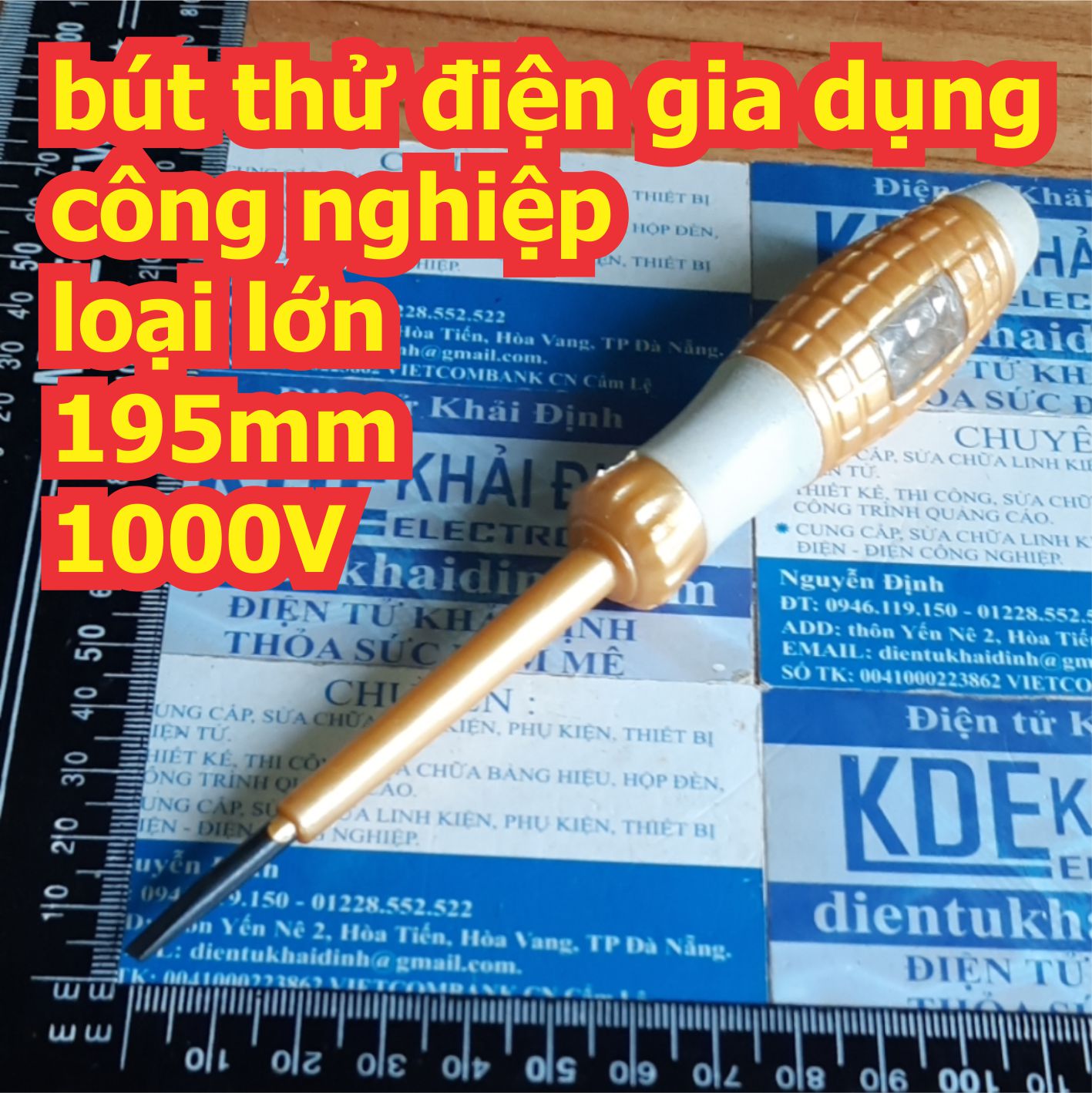 Bút thử điện gia dụng công nghiệp loại lớn 195mm 1000V kde7571