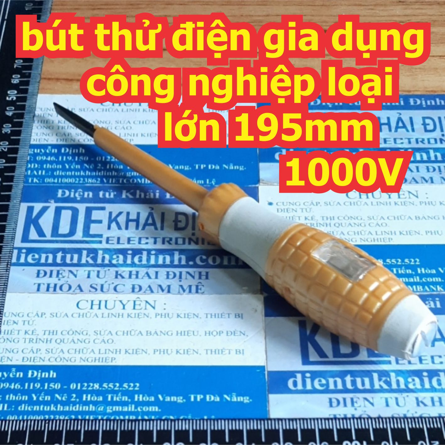 Bút thử điện gia dụng công nghiệp loại lớn 195mm 1000V kde7571