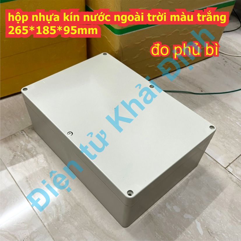 Hộp nhựa mạch điện ngoài trời box thùng nhựa màu trắng 265*185*95mm kde7576
