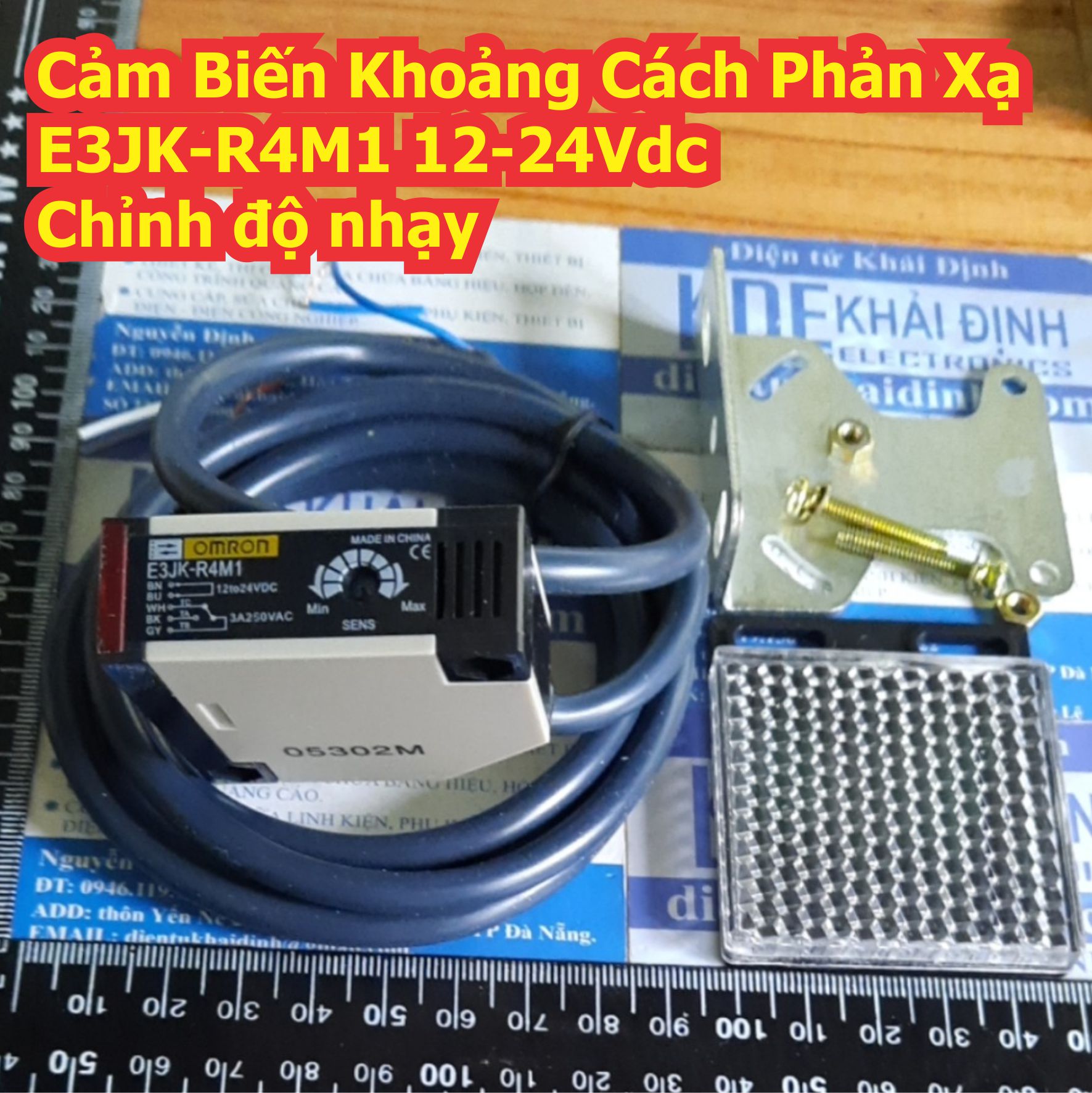 Cảm Biến Khoảng Cách quang Phản Xạ E3JK-R4M1 E3JK R4M1 4 mét 12-24Vdc / 90-250Vac 5-wire không/ có chỉnh độ nhạy kde2351