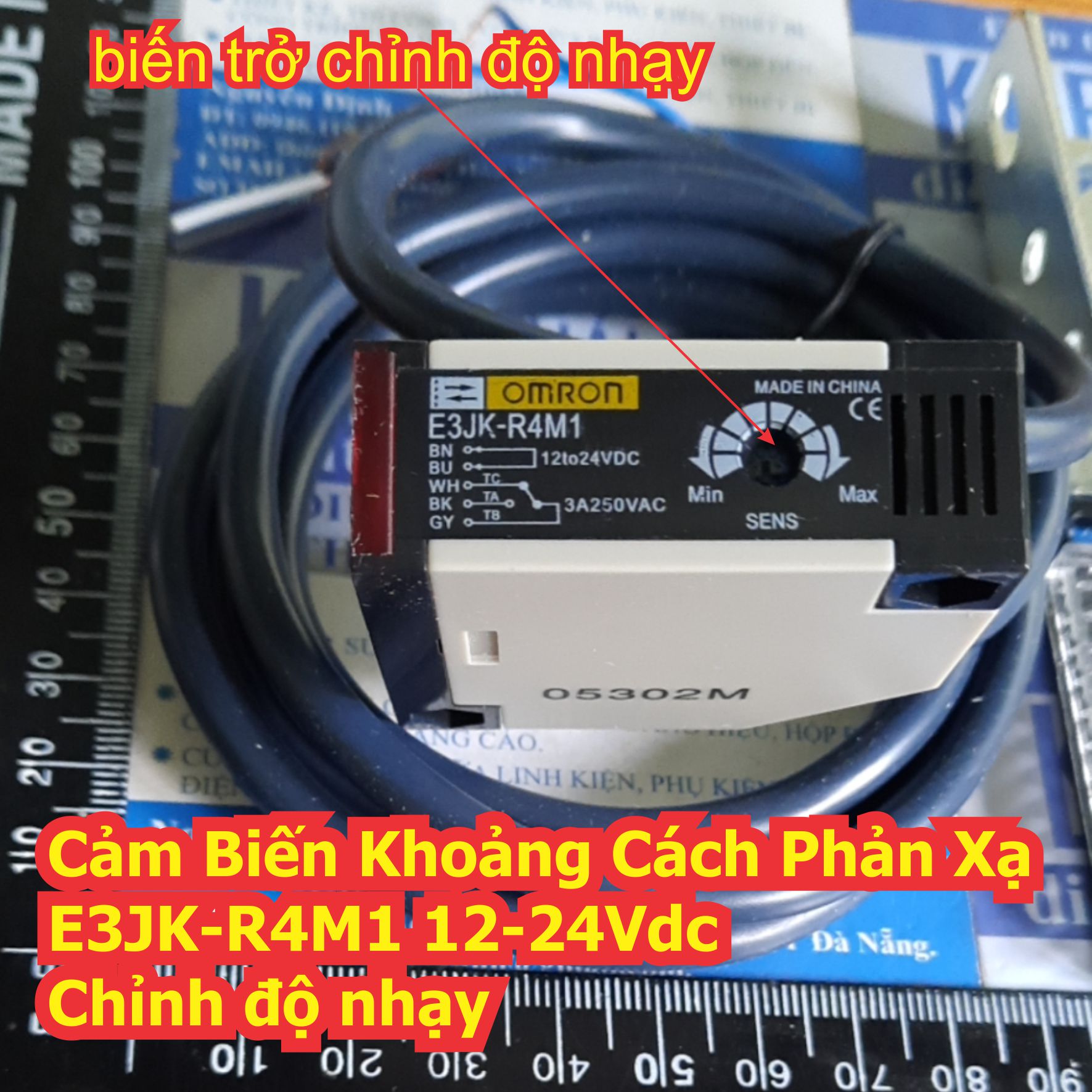 Cảm Biến Khoảng Cách quang Phản Xạ E3JK-R4M1 E3JK R4M1 4 mét 12-24Vdc / 90-250Vac 5-wire không/ có chỉnh độ nhạy kde2351