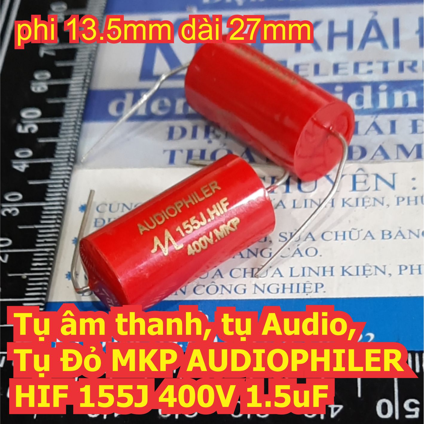 Tụ âm thanh, tụ Audio, Tụ Đỏ MKP AUDIOPHILER HIF 155J 400V 1.5uF kde7646