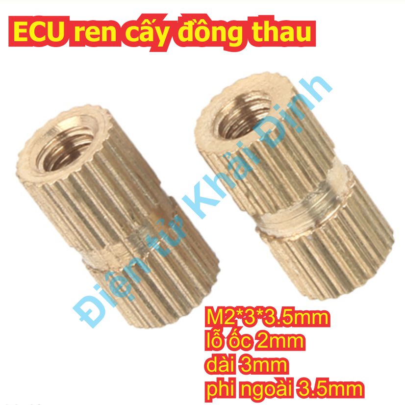 ECU ỐC ren cấy đồng thau cấy vào nhựa, gỗ… M2 ~ M6 kde7666