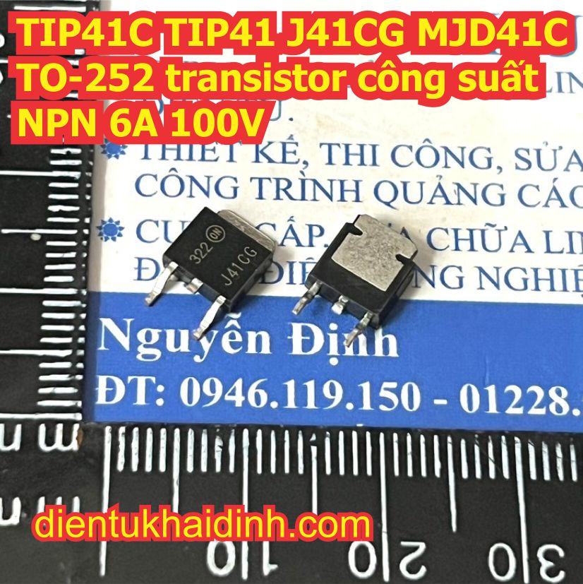TIP41C TIP41 J41CG MJD41C J41C TIP42C TIP42 J42CG MJD42C J42C TO-252 transistor công suất NPN / PNP 6A 100V kde7677