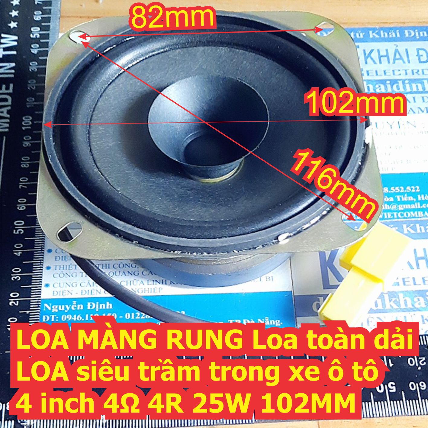 LOA MÀNG RUNG Loa toàn dải LOA siêu trầm trong xe ô tô 4 inch 4Ω 4R 25W 102MM kde7679