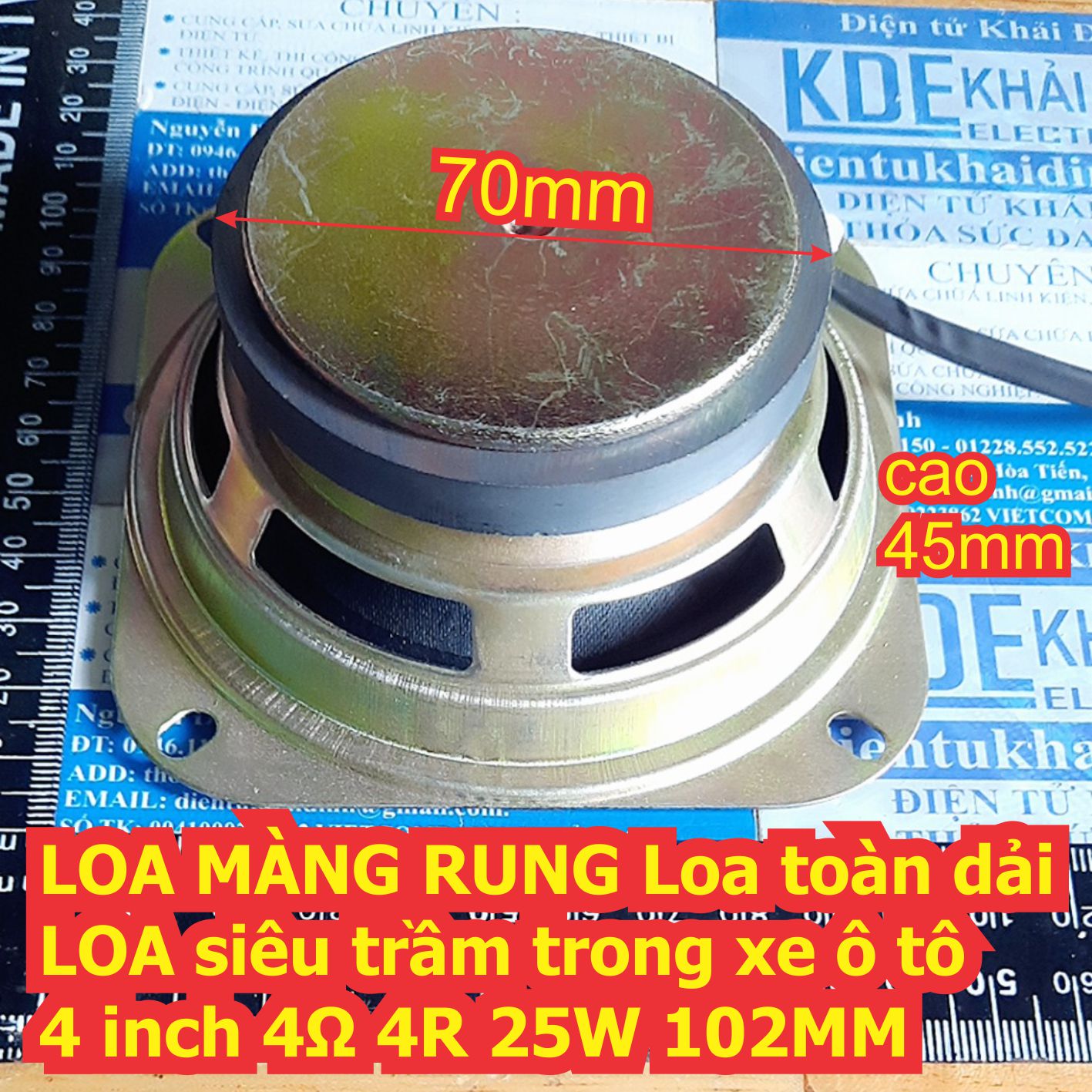 LOA MÀNG RUNG Loa toàn dải LOA siêu trầm trong xe ô tô 4 inch 4Ω 4R 25W 102MM kde7679
