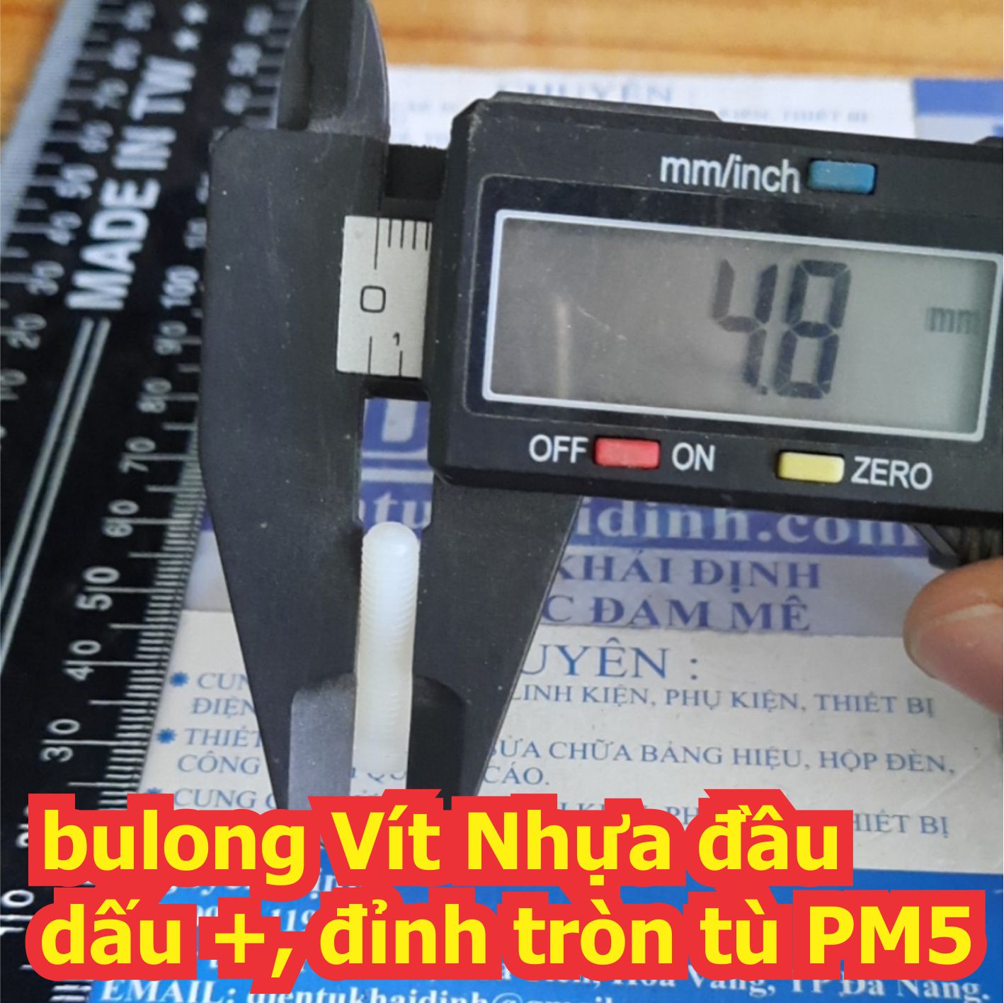 bulong bu lông Vít Nhựa đầu dấu +, đỉnh tròn tù PM5 M5 dài 10mm ~ 50mm kde7718