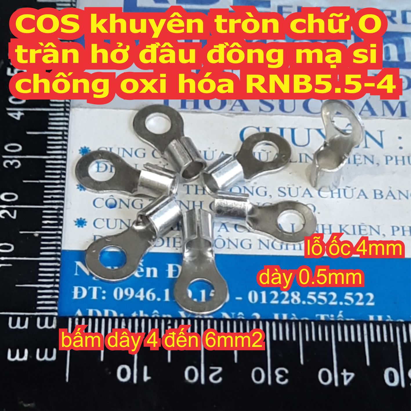 COS khuyên tròn chữ O trần hở đầu đồng mạ si chống oxi hóa RNB nhiều cỡ kde7795