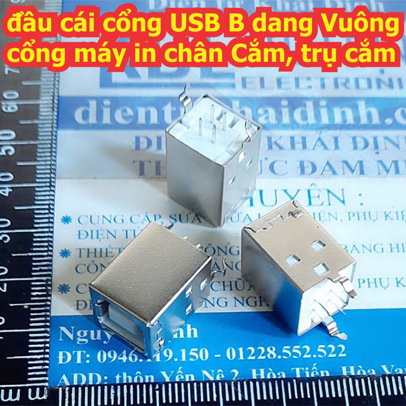 đầu cái cổng USB B dang vuông cổng máy in chân Cắm, trụ cắm đứng kde7906
