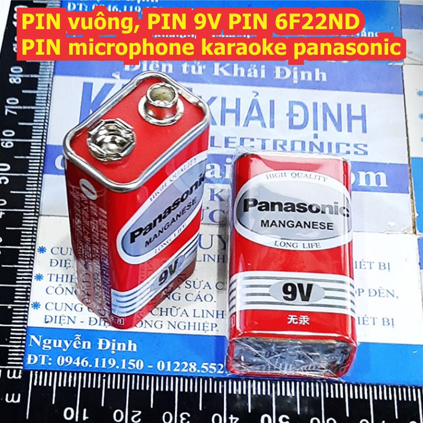 PIN vuông, PIN 9V PIN 6F22ND PIN cho microphone karaoke panasonic kde7914