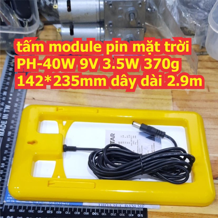 tấm module pin mặt trời PH-40W 9V 3.5W 370g 142*235mm dây dài 2.9m kde7947