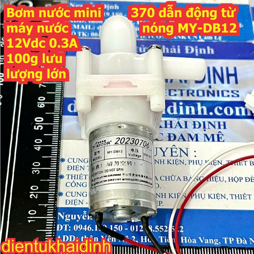 Bơm nước mini 370 LRF-370C dẫn động từ máy nước nóng MY-DB12 12Vdc 0.3A 100g lưu lượng lớn kde7976