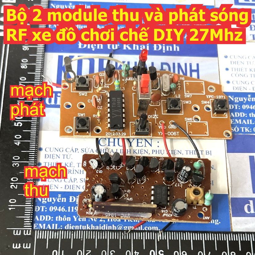 Bộ module  mạch thu và phát sóng RF xe đồ chơi kiểu xe tăng 27Mhz kết nối dễ dàng kde7978