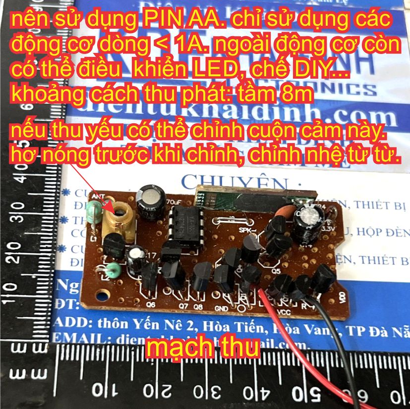 Bộ module  mạch thu và phát sóng RF xe đồ chơi kiểu xe tăng 27Mhz kết nối dễ dàng kde7978