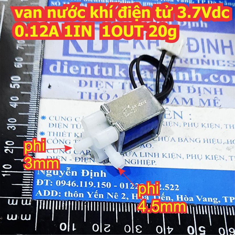 van nước khí điện tử 3.7Vdc 0.12A 1IN  1OUT 20g kde7981