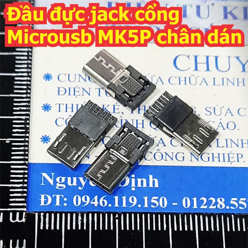 Đầu jack cổng microusb đực MK5P 5P chân dán kde7986