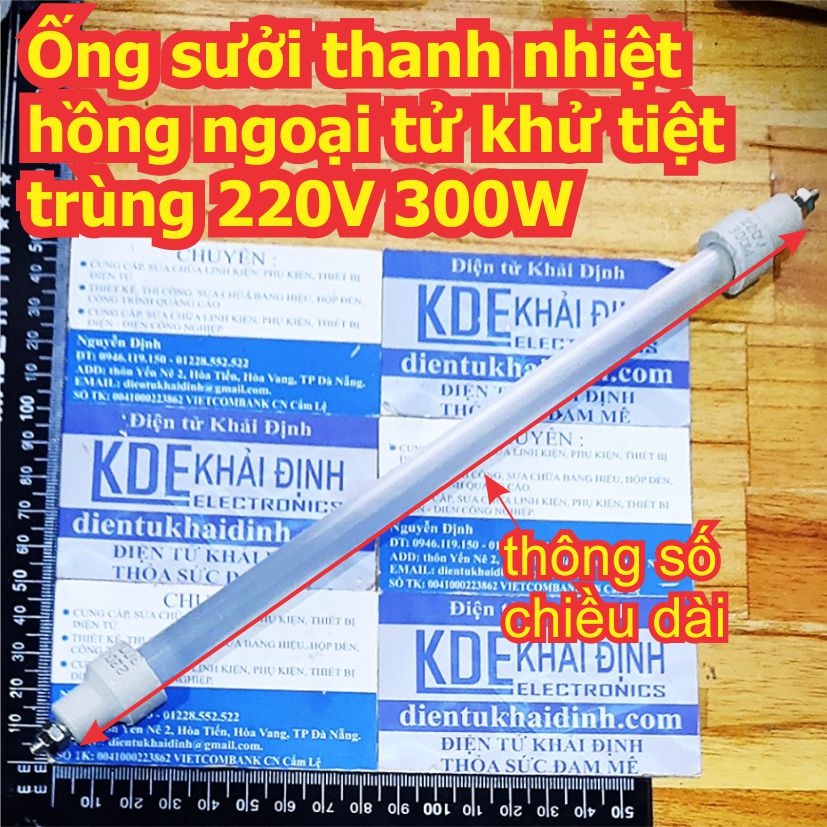 Bóng sấy tủ bát đĩa Ống sưởi thanh nhiệt hồng ngoại tử khử tiệt trùng 220V 300W dài 25cm 28cm 33cm kde8006