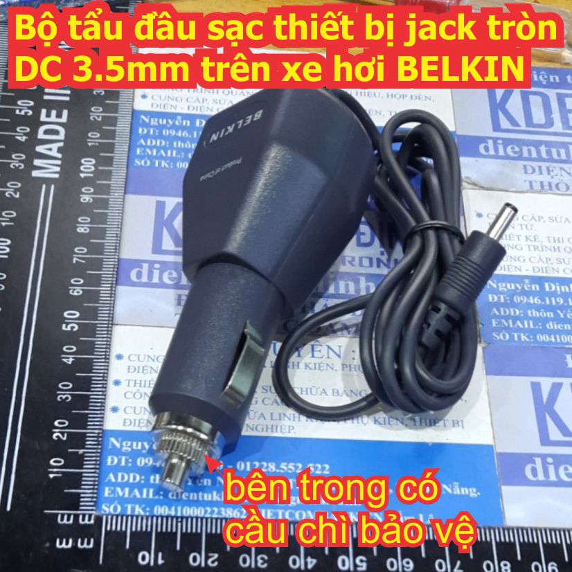 Bộ tẩu đầu sạc thiết bị jack tròn DC 3.5mm trên xe hơi BELKIN kde8043