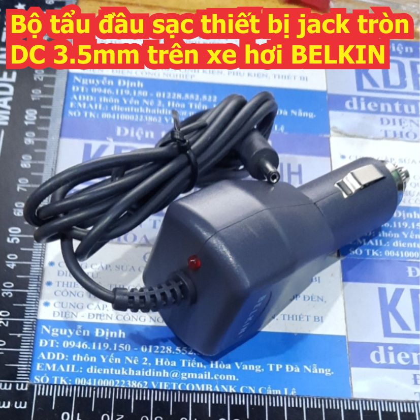 Bộ tẩu đầu sạc thiết bị jack tròn DC 3.5mm trên xe hơi BELKIN kde8043