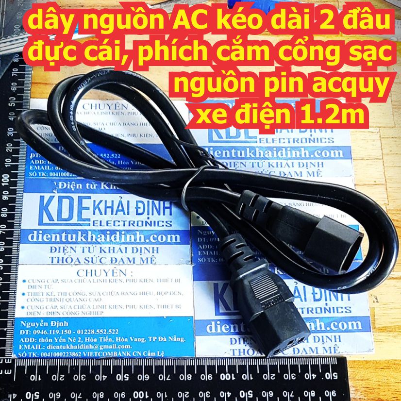 dây nguồn AC 3 chấu 2 đầu đực cái C-13 C-14 phích cắm cổng sạc xe điện nguồn máy tính 1.8m 3x0.75mm2 3x1.5mm2 kde8044