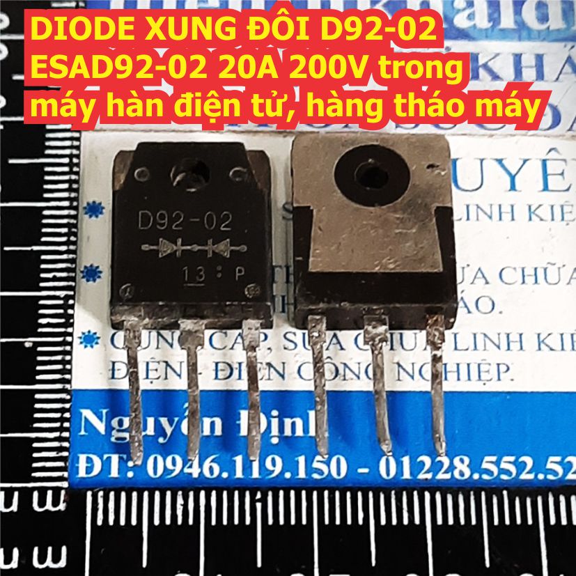 DIODE XUNG ĐÔI D92-02 ESAD92-02 20A 200V trong máy hàn điện tử, hàng tháo máy kde8049