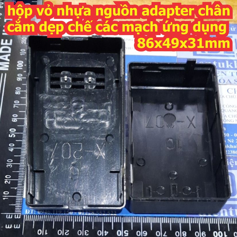 hộp vỏ nhựa nguồn adapter chân cắm dẹp chế các mạch ứng dụng 86x49x31mm 100x56x34mm kde8067