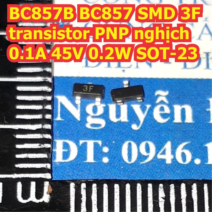 BC857B BC857 SMD 3F transistor PNP nghịch 0.1A 45V 0.2W SOT-23 kde8088