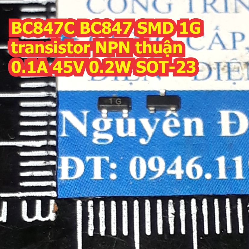 BC847C BC847 SMD 1G transistor NPN thuận 0.1A 45V 0.2W SOT-23 kde8089