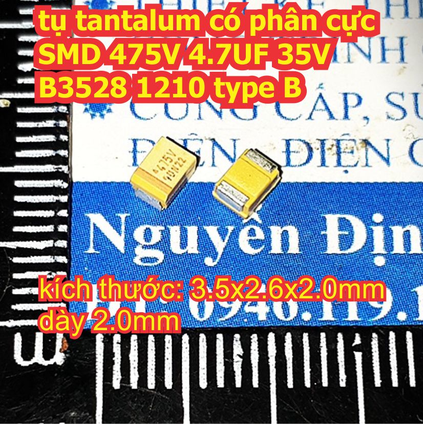 tụ tantalum có phân cực SMD 475V 4.7UF 35V B3528 1210 type B kde8092
