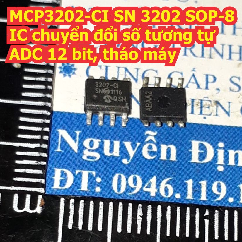 MCP3202-CI SN MCP3202 3202 SOP-8 IC chuyển đổi số tương tự ADC 12 bit kde8100