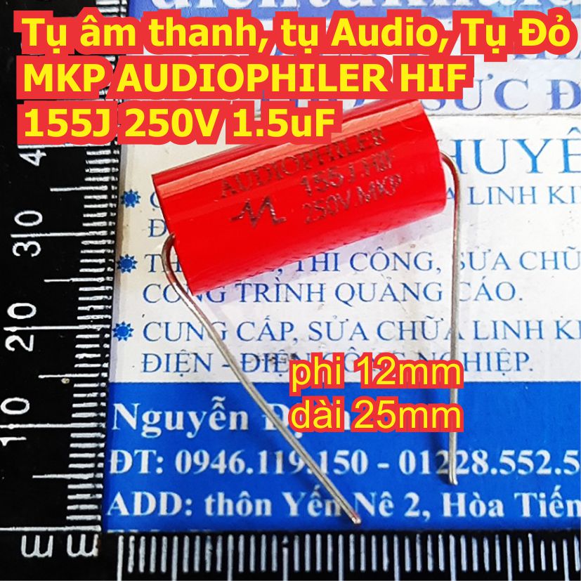 Tụ âm thanh, tụ Audio, Tụ Đỏ MKP AUDIOPHILER HIF 155J 250V 1.5uF kde8107