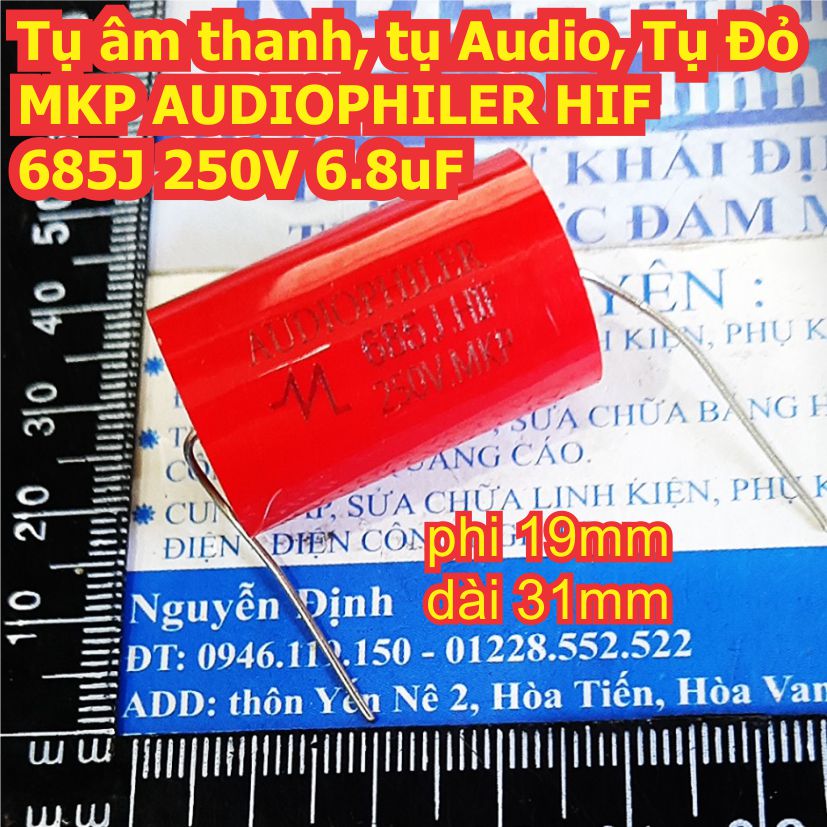 Tụ âm thanh, tụ Audio, Tụ Đỏ MKP AUDIOPHILER HIF 685J 250V 6.8uF kde8113