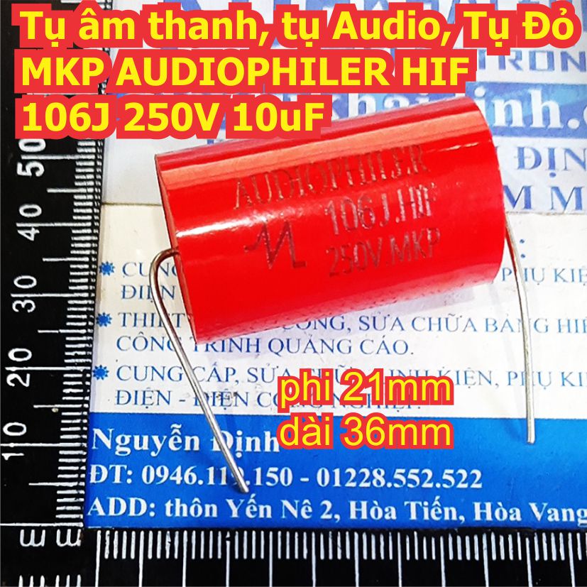 Tụ âm thanh, tụ Audio, Tụ Đỏ MKP AUDIOPHILER HIF 106J 250V 10uF kde8115
