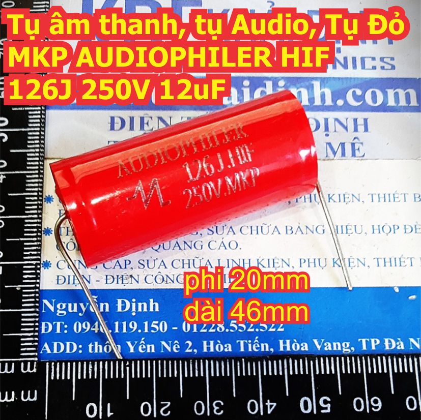 Tụ âm thanh, tụ Audio, Tụ Đỏ MKP AUDIOPHILER HIF 126J 250V 12uF kde8116