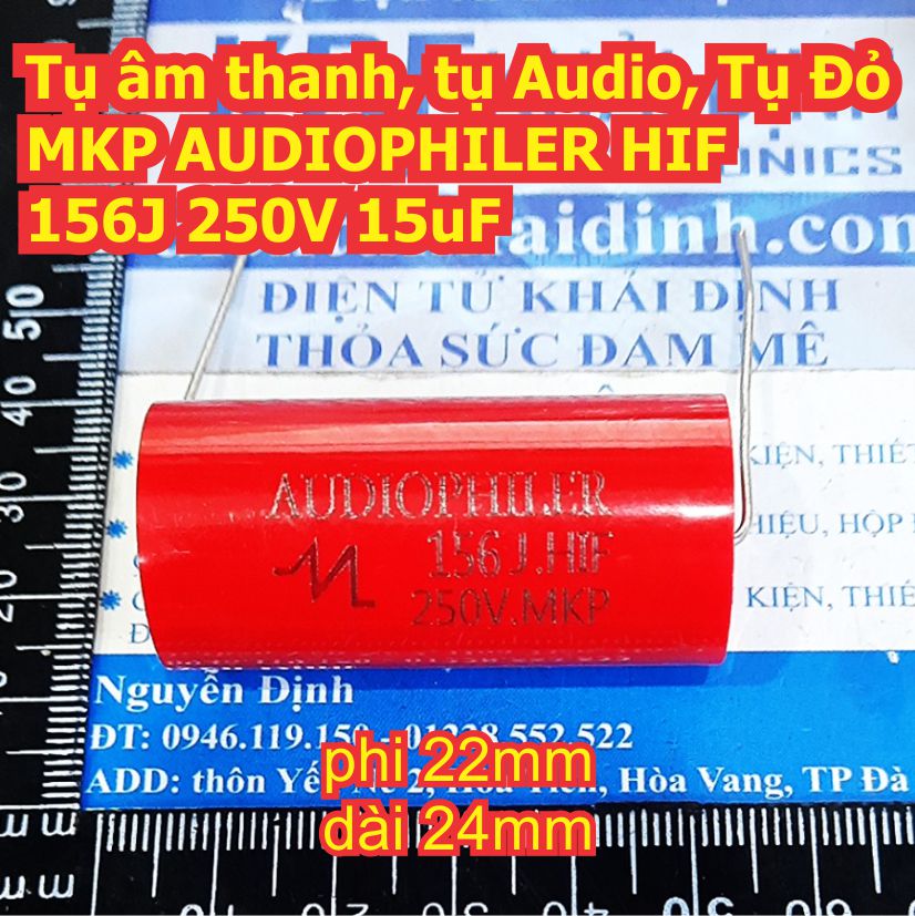 Tụ âm thanh, tụ Audio, Tụ Đỏ MKP AUDIOPHILER HIF 156J 250V 15uF kde8117