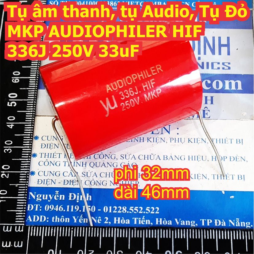 Tụ âm thanh, tụ Audio, Tụ Đỏ MKP AUDIOPHILER HIF 336J 250V 33uF kde8119