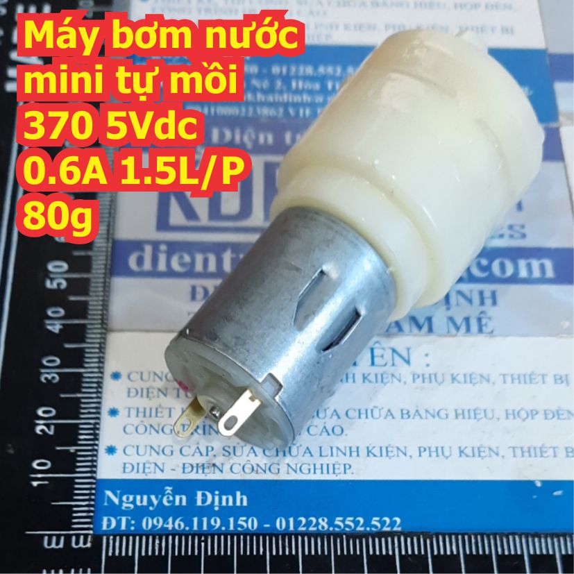 Máy bơm nước mini tự mồi 370 5Vdc 0.6A 1.5L/P 80g kde8124