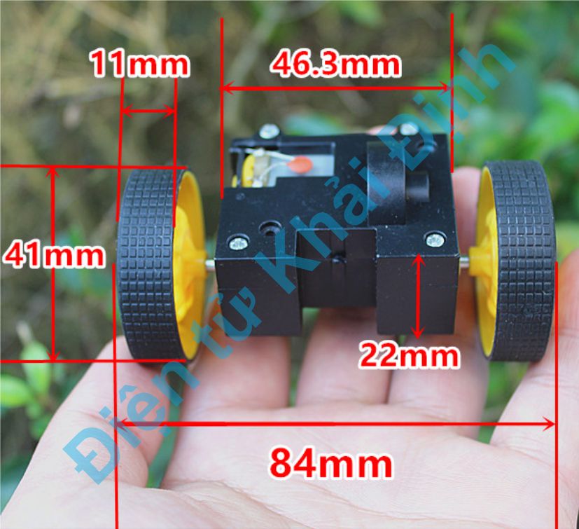 Cụm động cở giảm tốc, khung và bánh xe 130 3-4.5Vdc chế xe đồ chơi kde8125