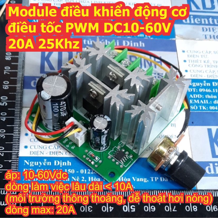 Module điều khiển động cơ điều tốc PWM DC10-60V 20A 25Khz kde8153