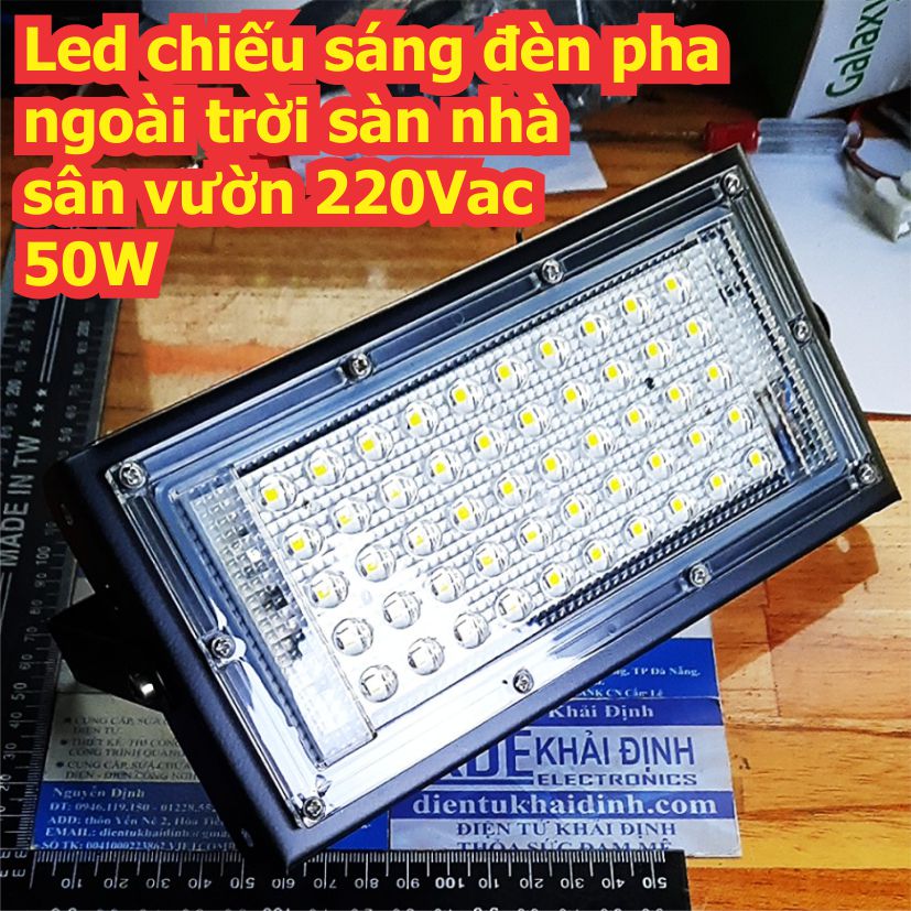 Led chiếu sáng đèn pha ngoài trời sàn nhà sân vườn 50W áp 220VAc hoặc ac/dc 12-60V kde8167