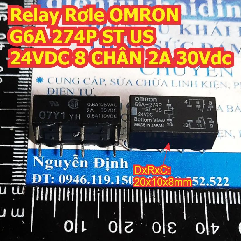 Relay Rơle OMRON G6A 274P ST US  A 30Vdc 8 CHÂN 24VDC 5VDC 48VDC , 234P S 12VDC kde8177