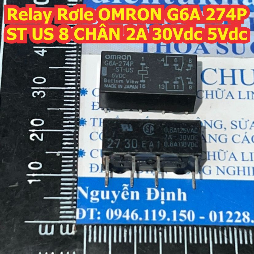 Relay Rơle OMRON G6A 274P ST US  A 30Vdc 8 CHÂN 24VDC 5VDC 48VDC , 234P S 12VDC kde8177