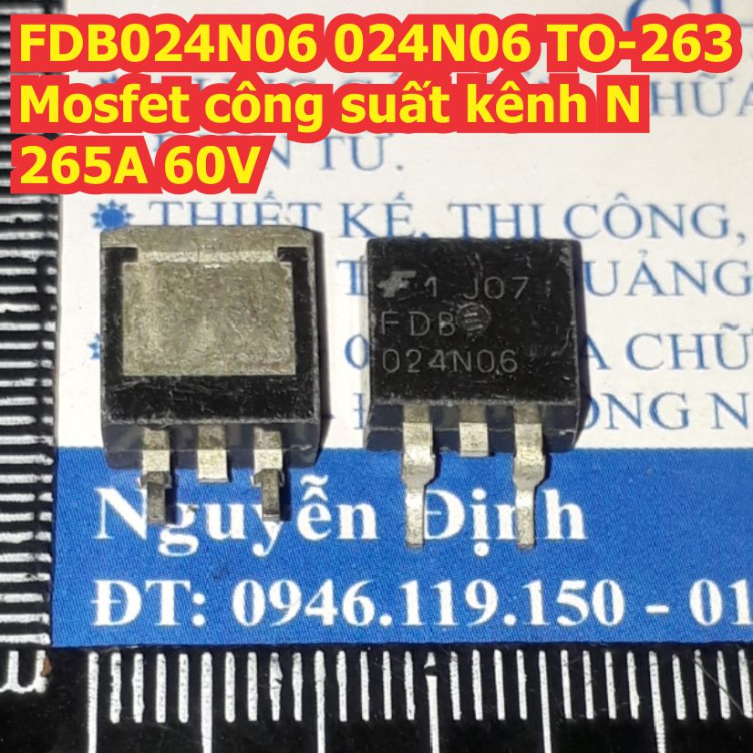 FDB024N06 024N06 TO-263 Mosfet công suất kênh N 265A 60V kde8235
