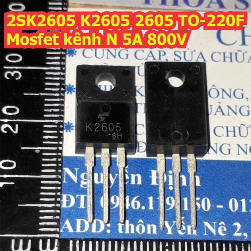 2SK2605 K2605 2605 TO-220F Mosfet kênh N 5A 800V kde8241